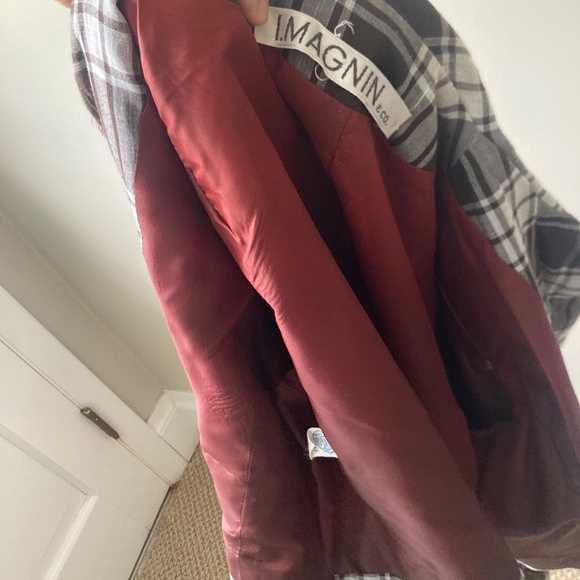 I. Magnin Abe Schrader 1960s 60s vintage summer dress suit in brown plaid - Picture 14 of 15